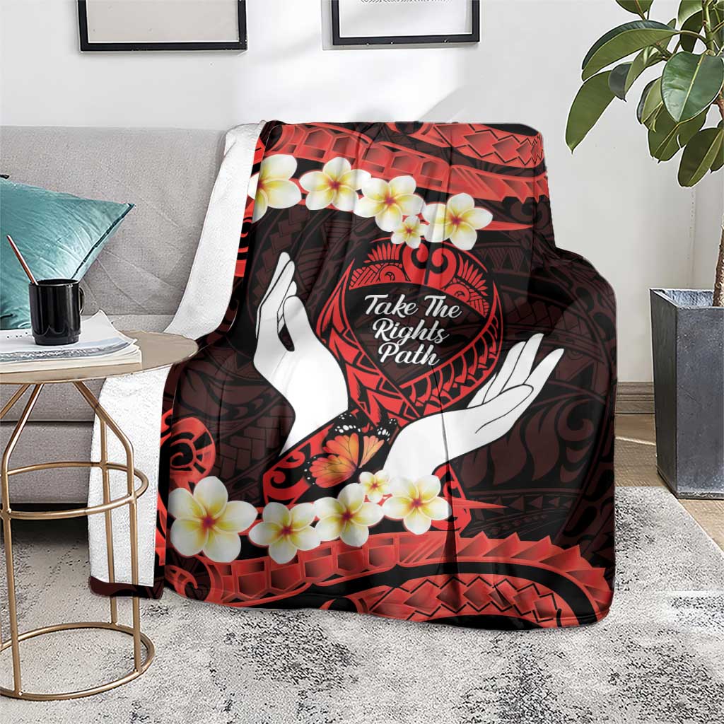 Polynesia AIDS Awareness Month Blanket Take The Rights Path Polynesian Pattern LT14 - Polynesian Pride