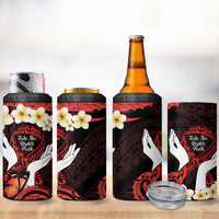 Polynesia AIDS Awareness Month 4 in 1 Can Cooler Tumbler Take The Rights Path Polynesian Pattern