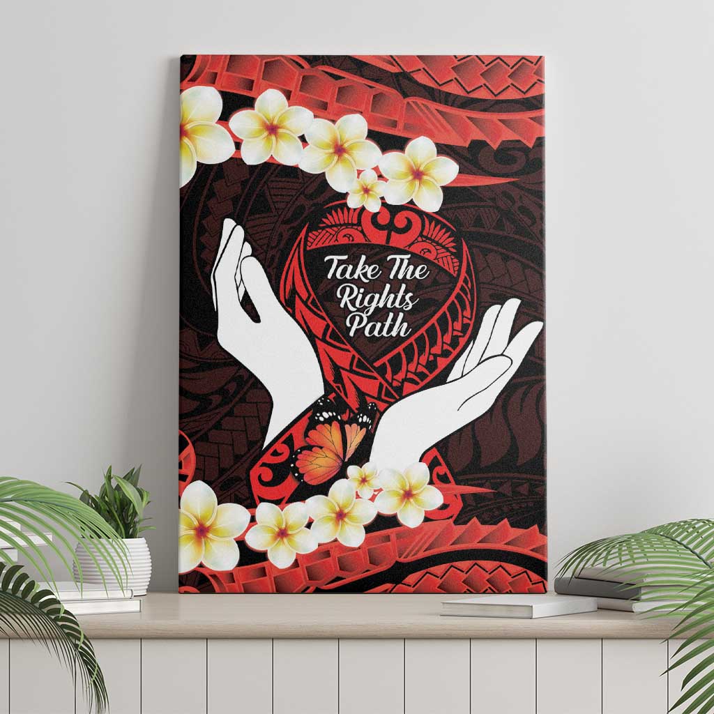Polynesia AIDS Awareness Month Canvas Wall Art Take The Rights Path Polynesian Pattern LT14 - Polynesian Pride