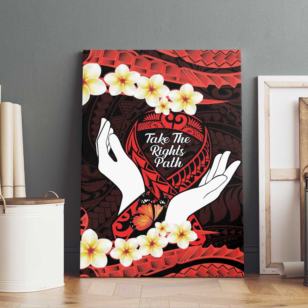 Polynesia AIDS Awareness Month Canvas Wall Art Take The Rights Path Polynesian Pattern LT14 - Polynesian Pride