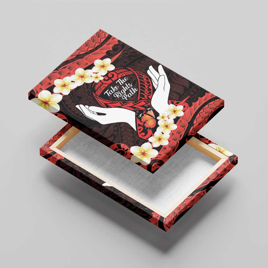 Polynesia AIDS Awareness Month Canvas Wall Art Take The Rights Path Polynesian Pattern LT14 - Polynesian Pride