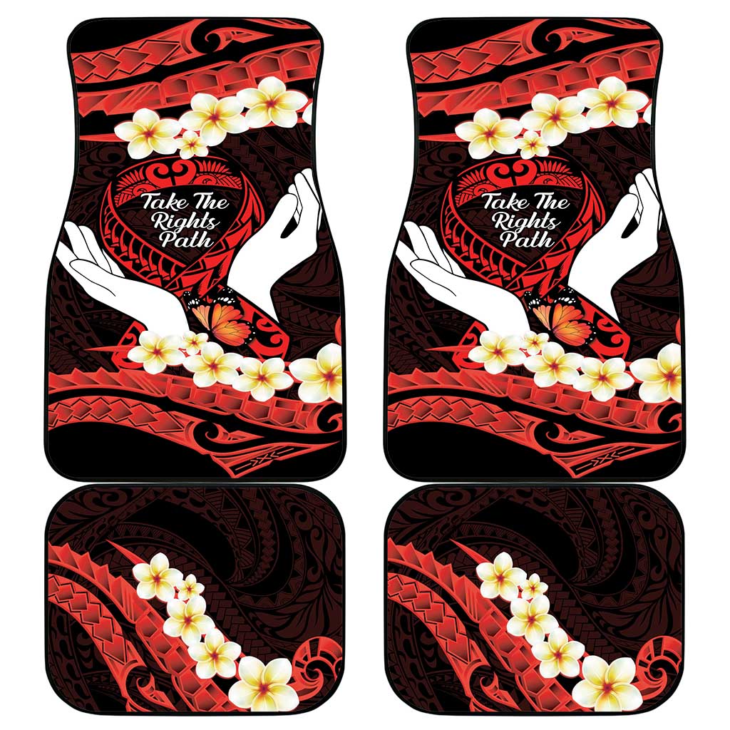 Polynesia AIDS Awareness Month Car Mats Take The Rights Path Polynesian Pattern LT14 - Polynesian Pride