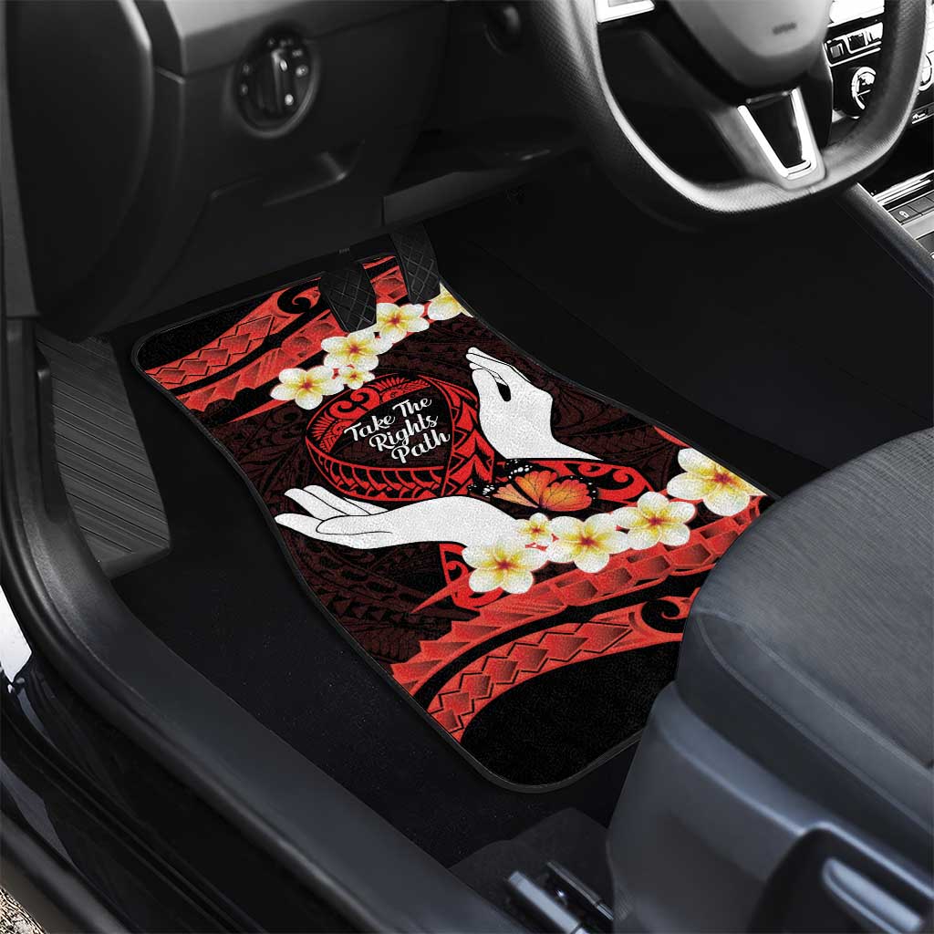 Polynesia AIDS Awareness Month Car Mats Take The Rights Path Polynesian Pattern LT14 - Polynesian Pride