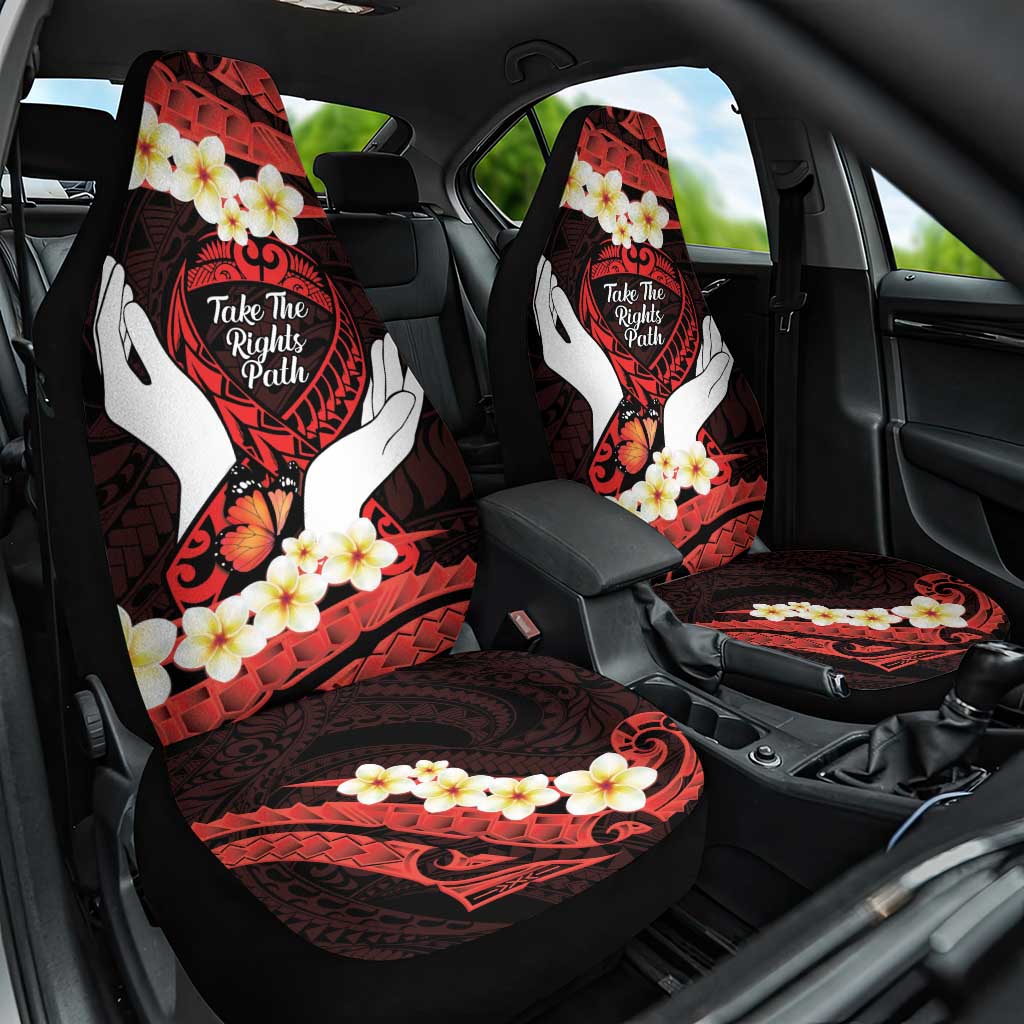 Polynesia AIDS Awareness Month Car Seat Cover Take The Rights Path Polynesian Pattern