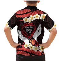 Polynesia AIDS Awareness Month Family Matching Mermaid Dress and Hawaiian Shirt Take The Rights Path Polynesian Pattern