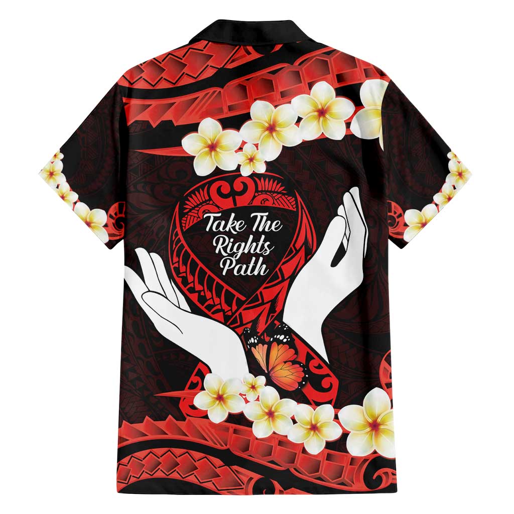 Polynesia AIDS Awareness Month Family Matching Off Shoulder Maxi Dress and Hawaiian Shirt Take The Rights Path Polynesian Pattern