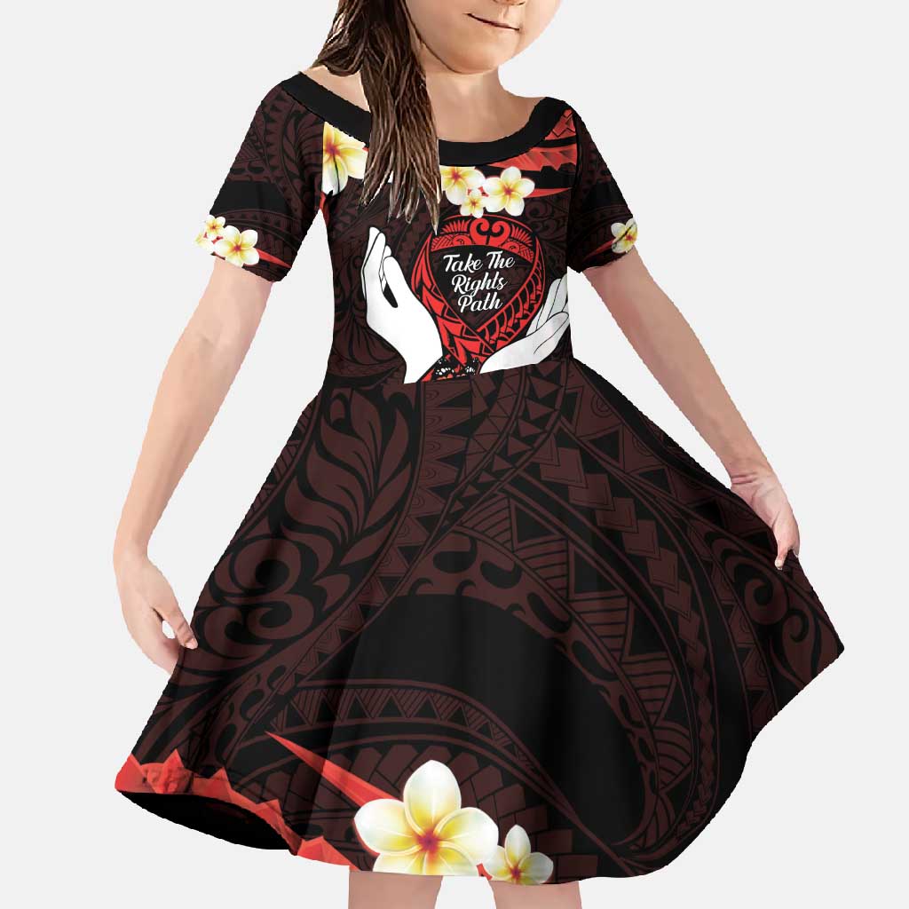 Polynesia AIDS Awareness Month Family Matching Tank Maxi Dress and Hawaiian Shirt Take The Rights Path Polynesian Pattern