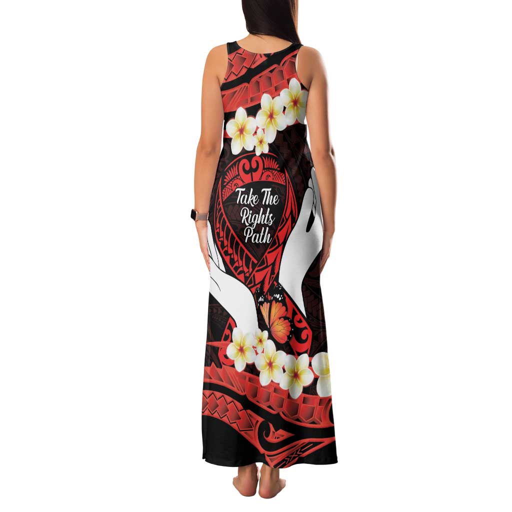Polynesia AIDS Awareness Month Family Matching Tank Maxi Dress and Hawaiian Shirt Take The Rights Path Polynesian Pattern