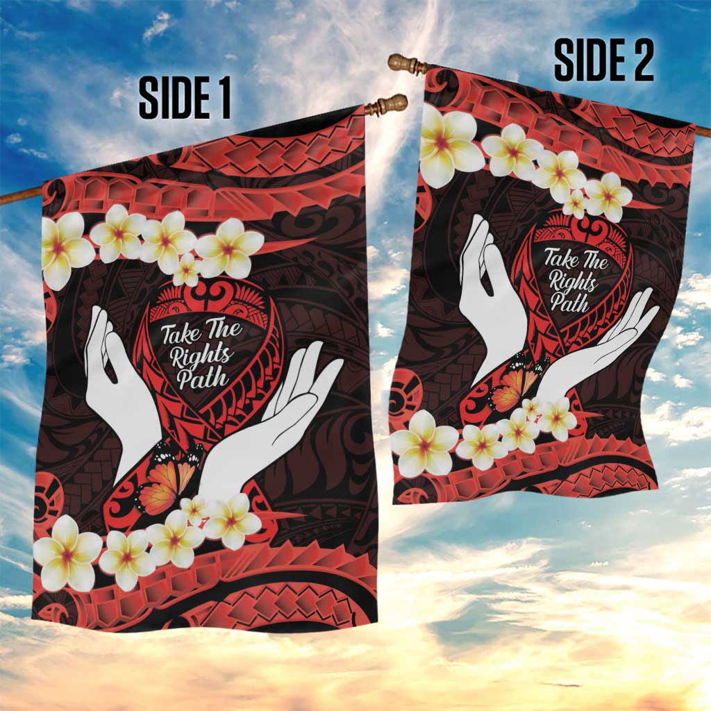 Polynesia AIDS Awareness Month Garden Flag Take The Rights Path Polynesian Pattern LT14 - Polynesian Pride