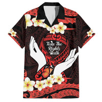 Polynesia AIDS Awareness Month Hawaiian Shirt Take The Rights Path Polynesian Pattern LT14 Red - Polynesian Pride