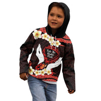 Polynesia AIDS Awareness Month Kid Hoodie Take The Rights Path Polynesian Pattern