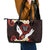 Polynesia AIDS Awareness Month Leather Tote Bag Take The Rights Path Polynesian Pattern