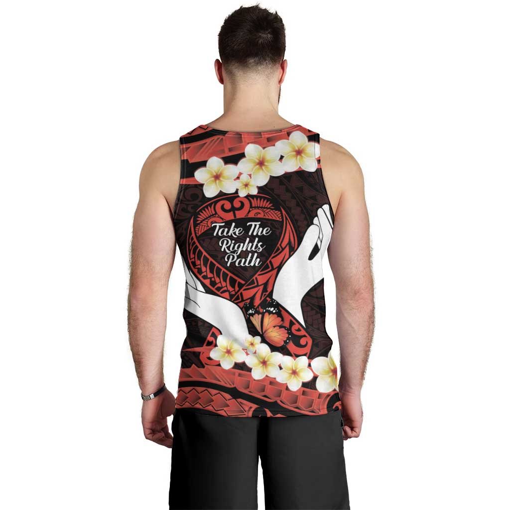 Polynesia AIDS Awareness Month Men Tank Top Take The Rights Path Polynesian Pattern LT14 - Polynesian Pride