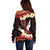 Polynesia AIDS Awareness Month Off Shoulder Sweater Take The Rights Path Polynesian Pattern