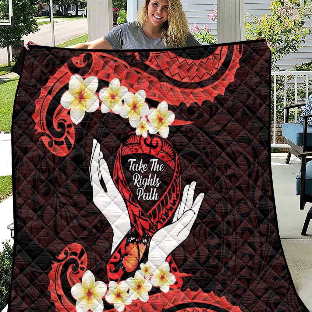 Polynesia AIDS Awareness Month Quilt Take The Rights Path Polynesian Pattern