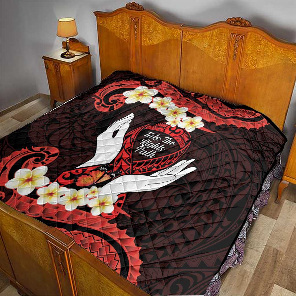 Polynesia AIDS Awareness Month Quilt Take The Rights Path Polynesian Pattern