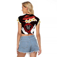Polynesia AIDS Awareness Month Raglan Cropped T Shirt Take The Rights Path Polynesian Pattern LT14 - Polynesian Pride