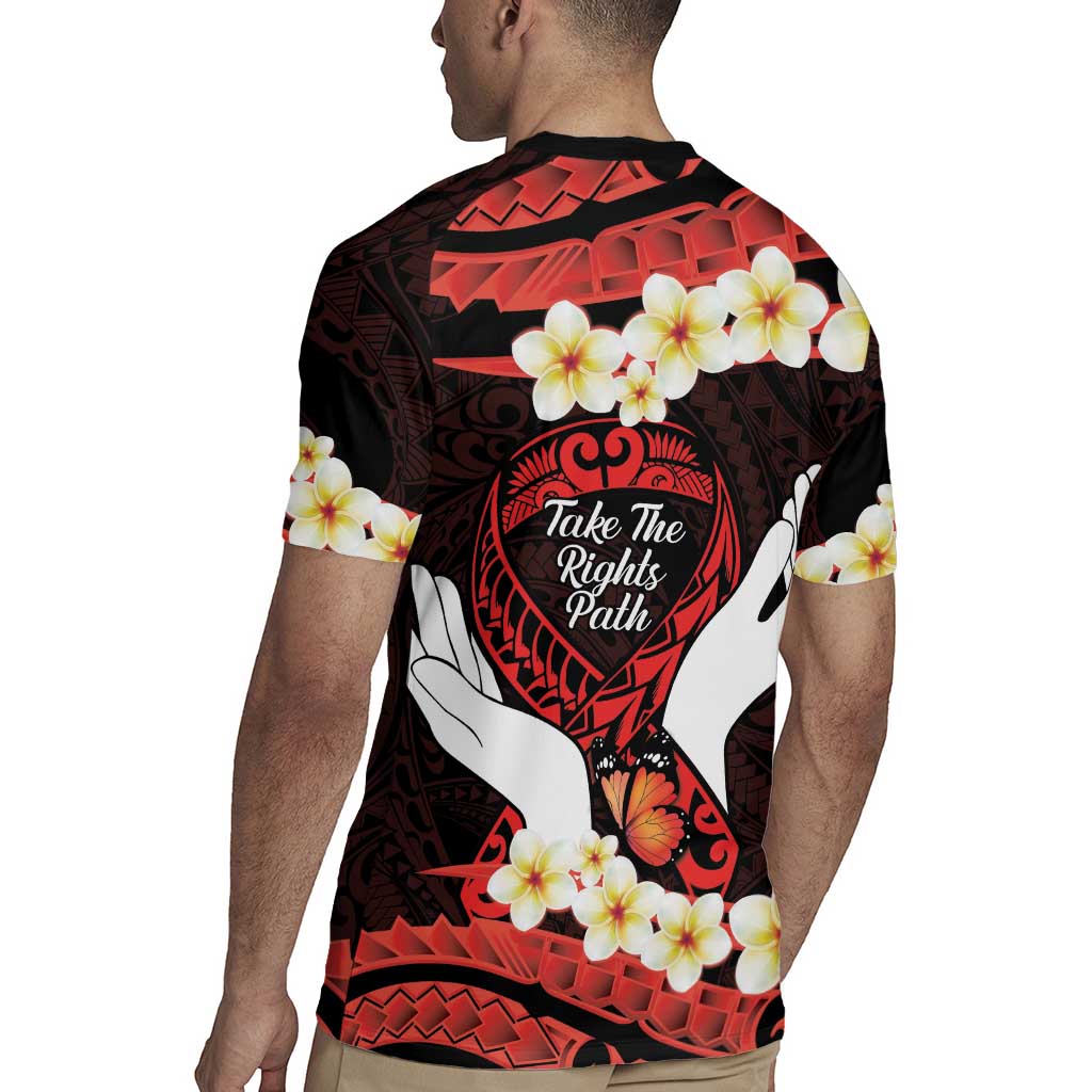 Polynesia AIDS Awareness Month Rugby Jersey Take The Rights Path Polynesian Pattern