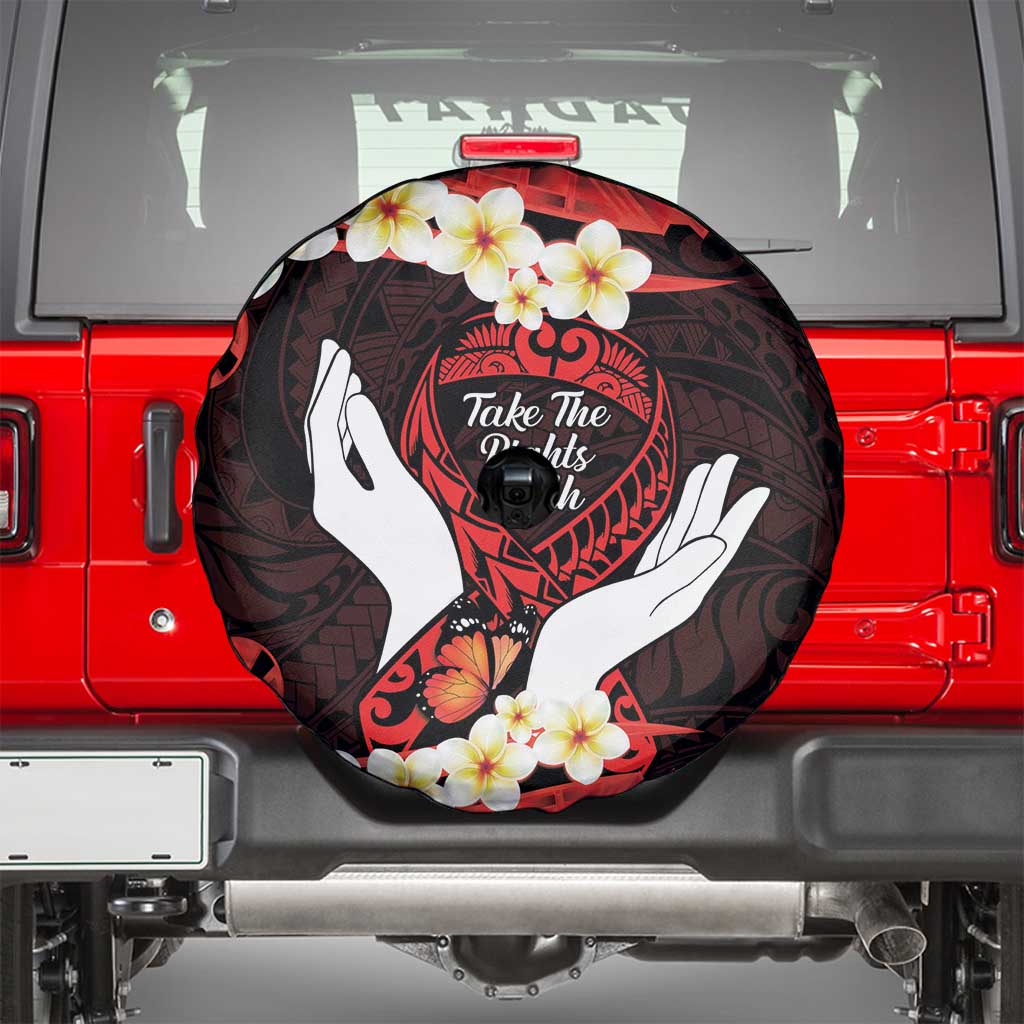 Polynesia AIDS Awareness Month Spare Tire Cover Take The Rights Path Polynesian Pattern LT14 - Polynesian Pride