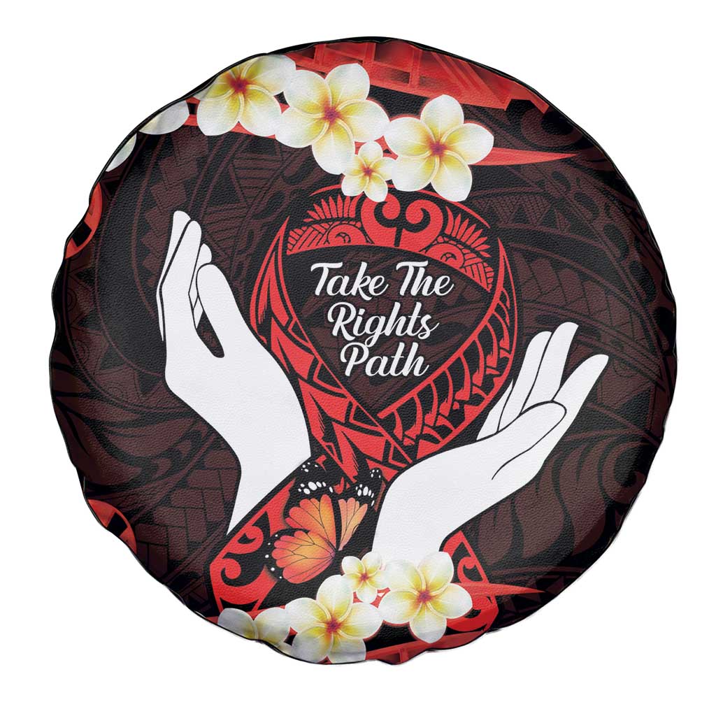 Polynesia AIDS Awareness Month Spare Tire Cover Take The Rights Path Polynesian Pattern LT14 - Polynesian Pride