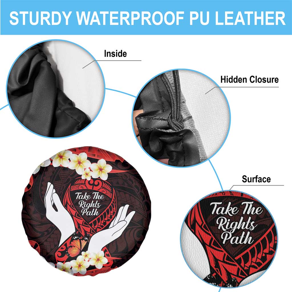 Polynesia AIDS Awareness Month Spare Tire Cover Take The Rights Path Polynesian Pattern LT14 - Polynesian Pride