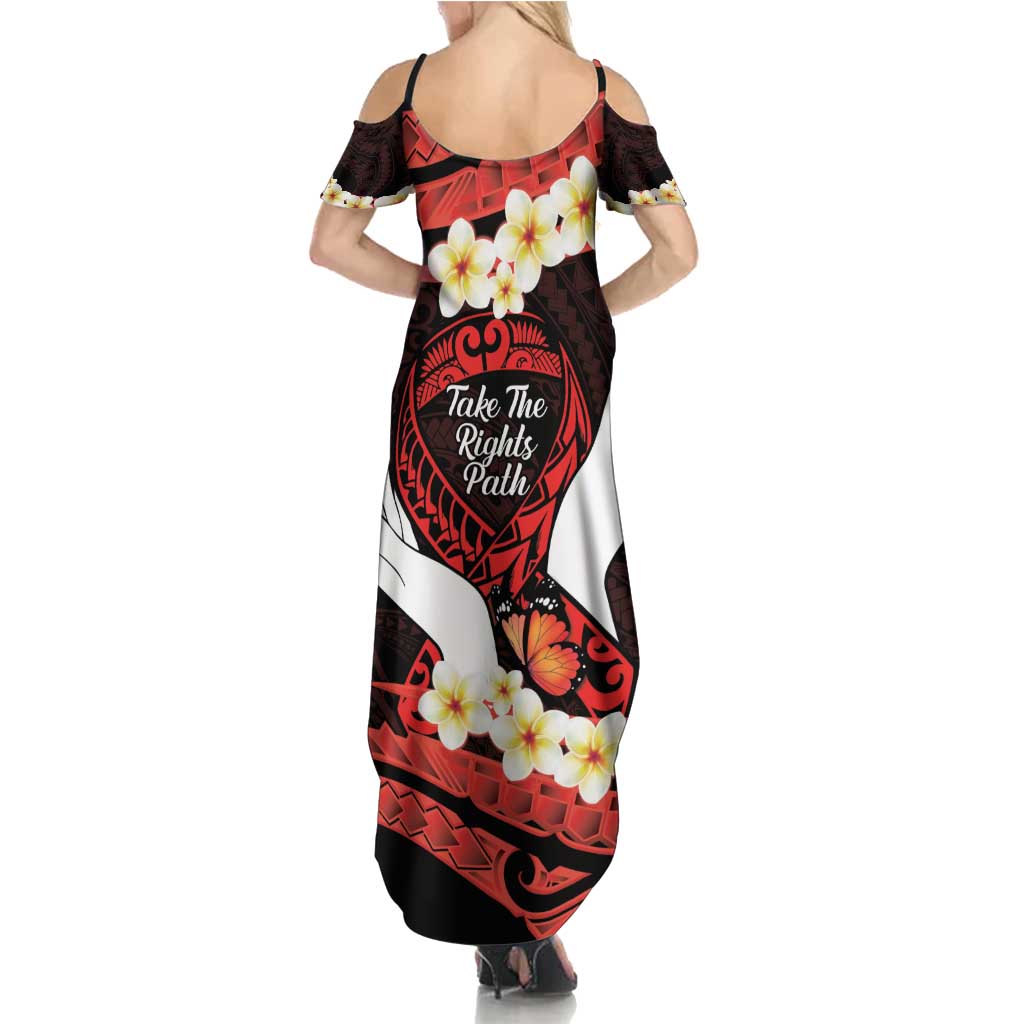 Polynesia AIDS Awareness Month Summer Maxi Dress Take The Rights Path Polynesian Pattern LT14 - Polynesian Pride