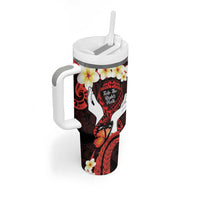 Polynesia AIDS Awareness Month Tumbler With Handle Take The Rights Path Polynesian Pattern LT14 - Polynesian Pride
