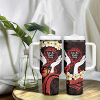 Polynesia AIDS Awareness Month Tumbler With Handle Take The Rights Path Polynesian Pattern LT14 - Polynesian Pride