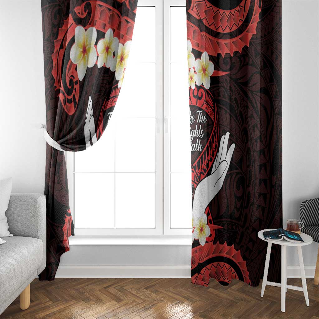 Polynesia AIDS Awareness Month Window Curtain Take The Rights Path Polynesian Pattern LT14 - Polynesian Pride