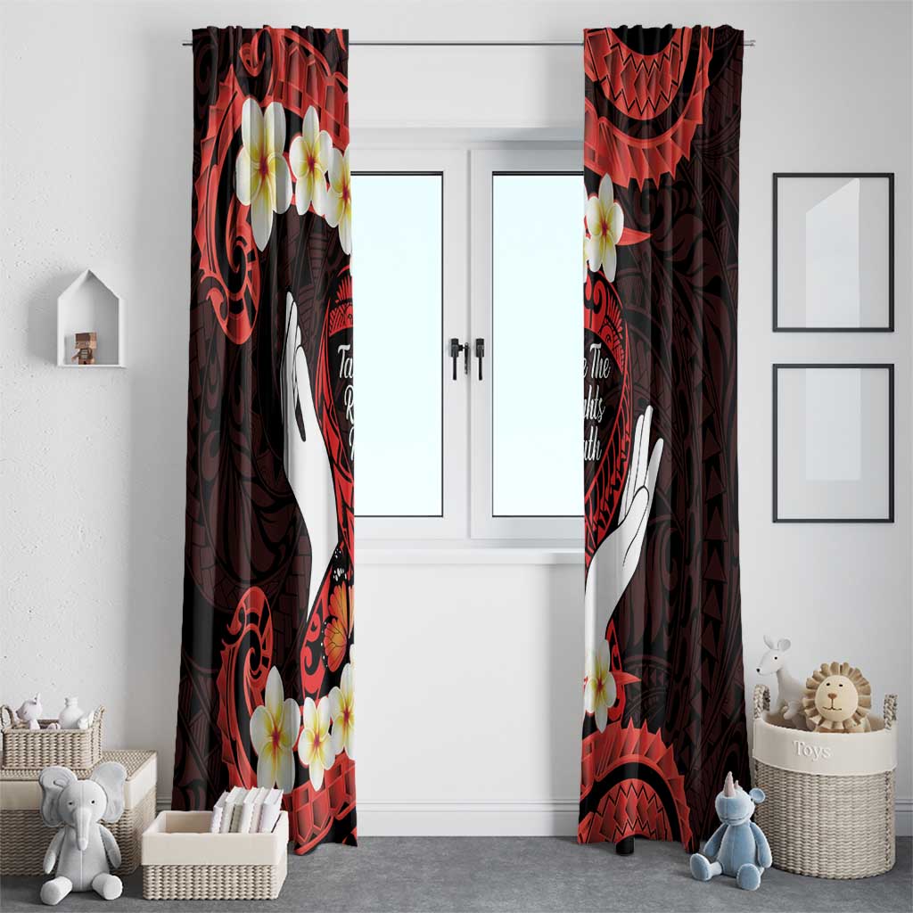 Polynesia AIDS Awareness Month Window Curtain Take The Rights Path Polynesian Pattern LT14 - Polynesian Pride