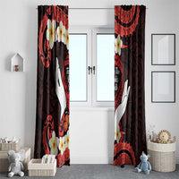 Polynesia AIDS Awareness Month Window Curtain Take The Rights Path Polynesian Pattern LT14 - Polynesian Pride