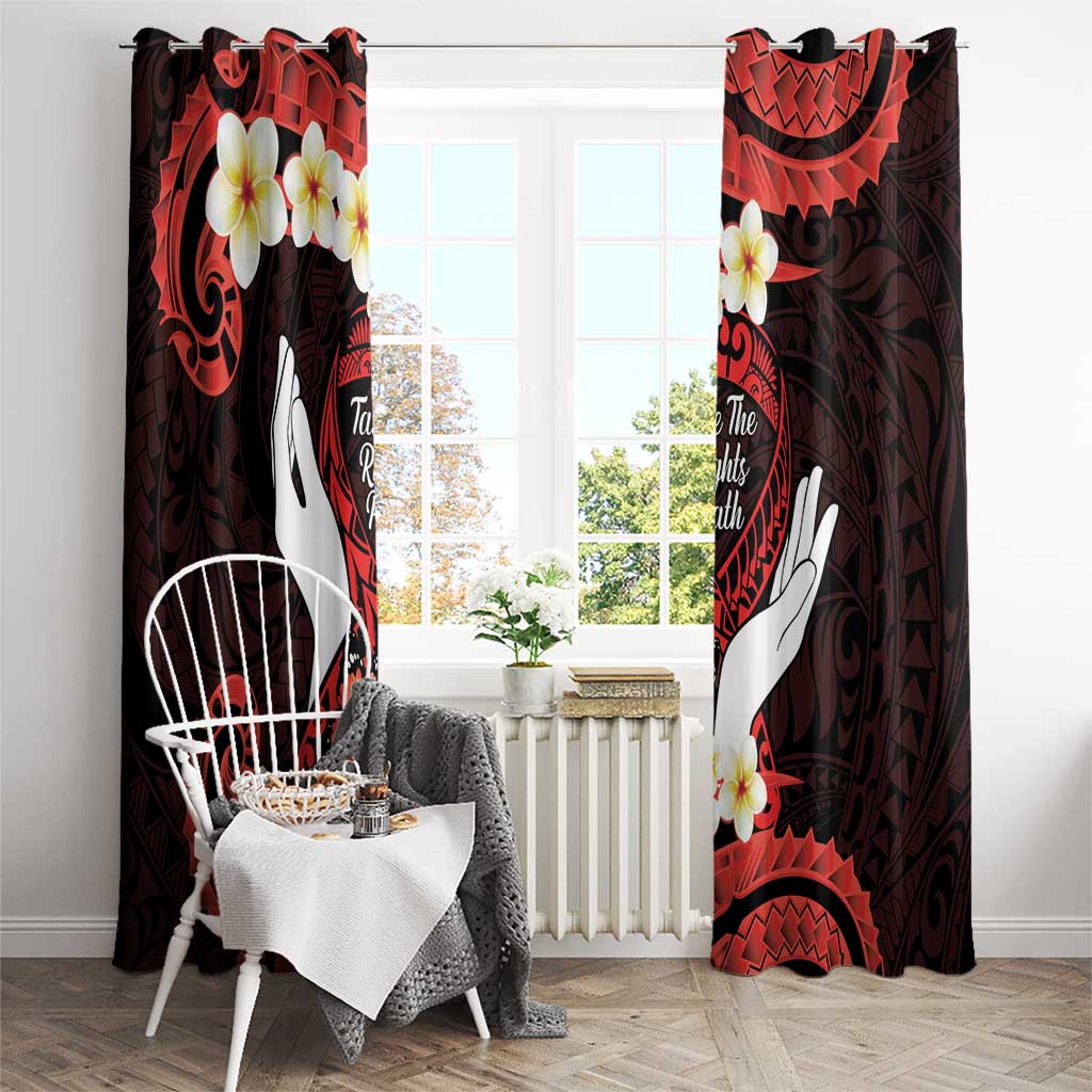 Polynesia AIDS Awareness Month Window Curtain Take The Rights Path Polynesian Pattern LT14 - Polynesian Pride