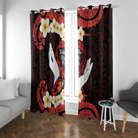 Polynesia AIDS Awareness Month Window Curtain Take The Rights Path Polynesian Pattern LT14 With Grommets Red - Polynesian Pride