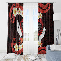 Polynesia AIDS Awareness Month Window Curtain Take The Rights Path Polynesian Pattern LT14 - Polynesian Pride