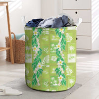 Aloha Hawaii Tuberose Lei Laundry Basket Tropical Vibes Green Color LT14 Green - Polynesian Pride