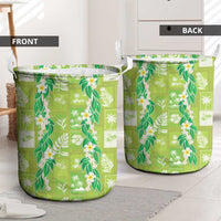 Aloha Hawaii Tuberose Lei Laundry Basket Tropical Vibes Green Color LT14 - Polynesian Pride