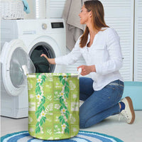 Aloha Hawaii Tuberose Lei Laundry Basket Tropical Vibes Green Color LT14 - Polynesian Pride
