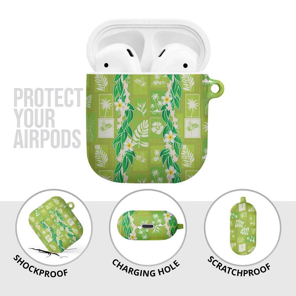 Aloha Hawaii Tuberose Lei AirPods Case Tropical Vibes Green Color - Polynesian Pride
