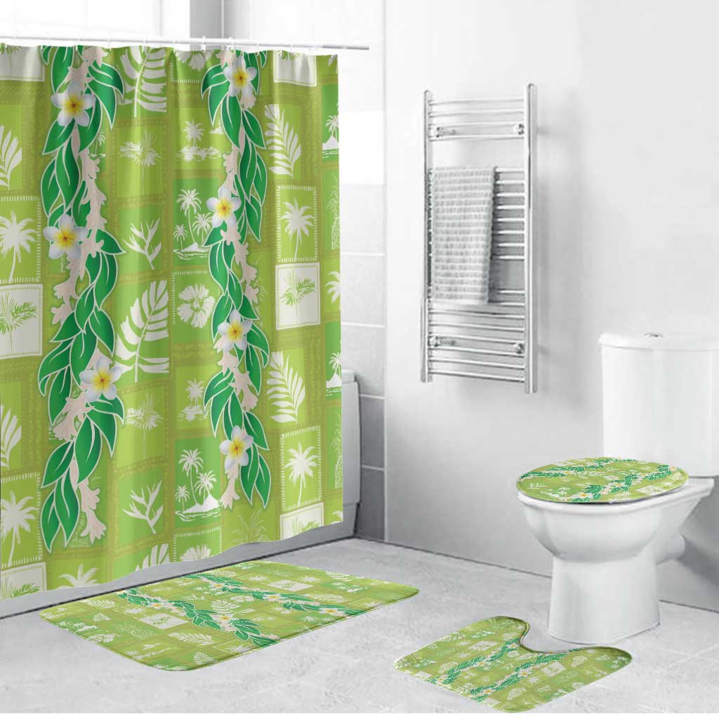 Aloha Hawaii Tuberose Lei Bathroom Set Tropical Vibes Green Color - Polynesian Pride