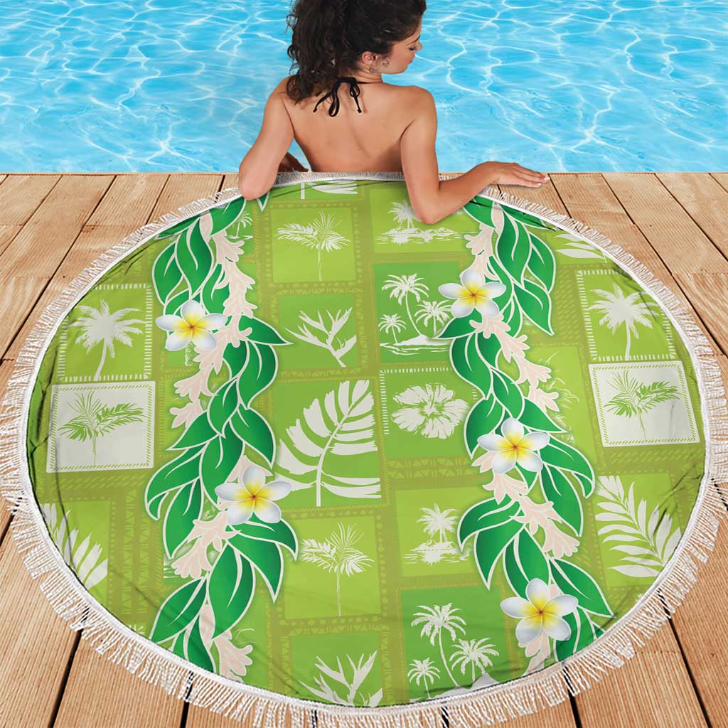 Aloha Hawaii Tuberose Lei Beach Blanket Tropical Vibes Green Color - Polynesian Pride