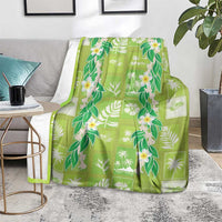 Aloha Hawaii Tuberose Lei Blanket Tropical Vibes Green Color - Polynesian Pride