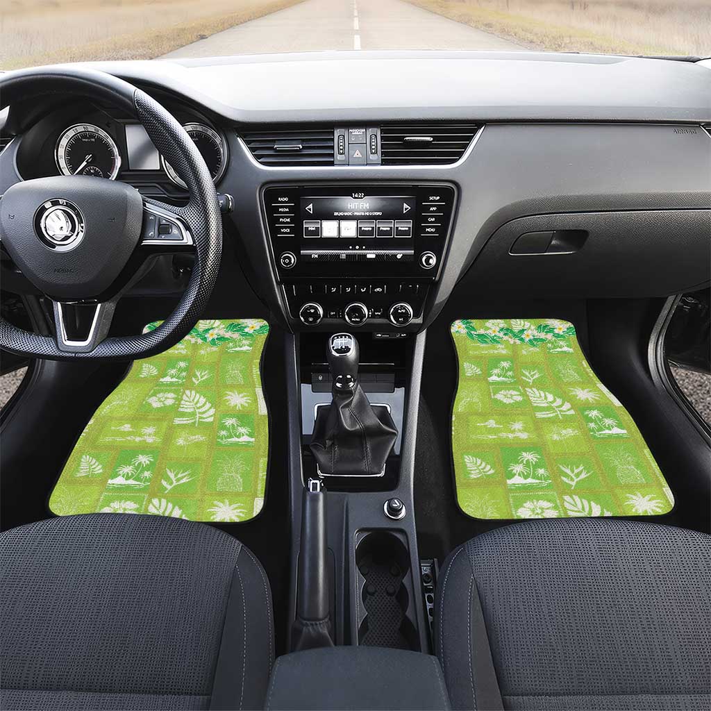 Aloha Hawaii Tuberose Lei Car Mats Tropical Vibes Green Color - Polynesian Pride