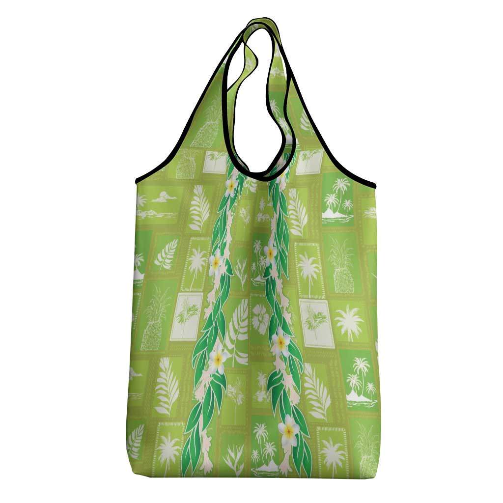 Aloha Hawaii Tuberose Lei Grocery Bag Tropical Vibes Green Color - Polynesian Pride