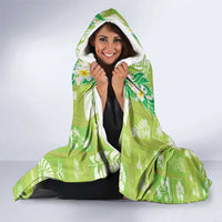 Aloha Hawaii Tuberose Lei Hooded Blanket Tropical Vibes Green Color - Polynesian Pride