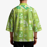 Aloha Hawaii Tuberose Lei Kimono Tropical Vibes Green Color - Polynesian Pride