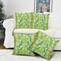 Aloha Hawaii Tuberose Lei Pillow Cover Tropical Vibes Green Color - Polynesian Pride