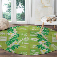 Aloha Hawaii Tuberose Lei Round Carpet Tropical Vibes Green Color - Polynesian Pride