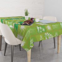 Aloha Hawaii Tuberose Lei Tablecloth Tropical Vibes Green Color - Polynesian Pride