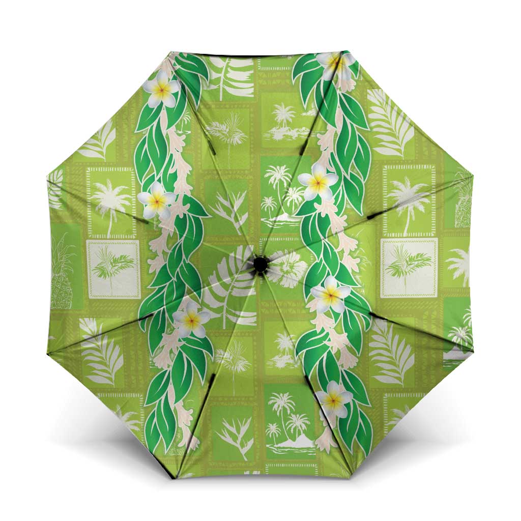 Aloha Hawaii Tuberose Lei Umbrella Tropical Vibes Green Color - Polynesian Pride