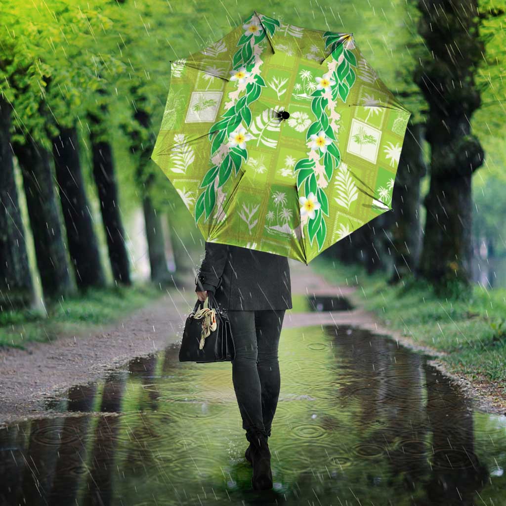 Aloha Hawaii Tuberose Lei Umbrella Tropical Vibes Green Color - Polynesian Pride